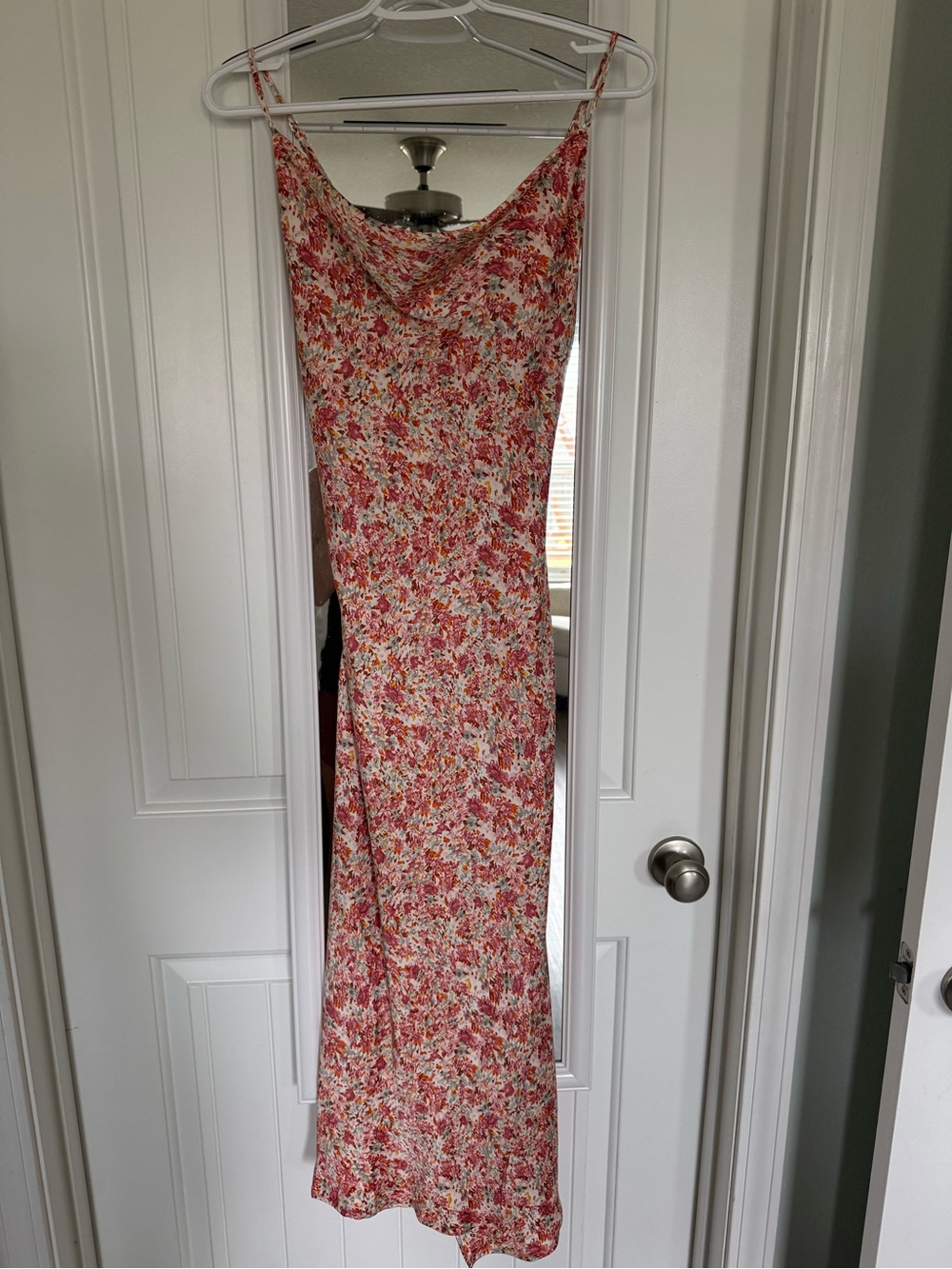 Dex Pink Floral Slip Midi Dress